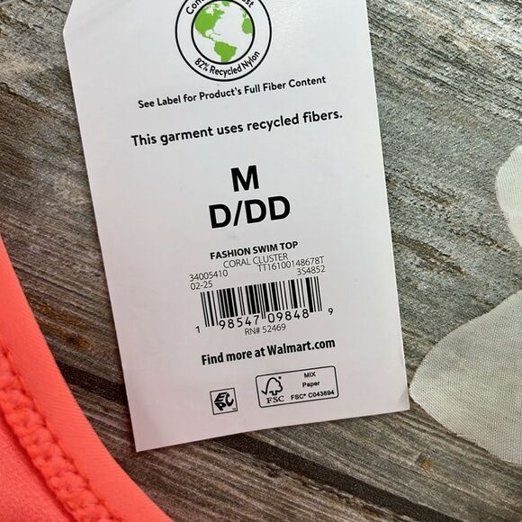 Women's Scalloped Bikini Swim Top, Size M - Picture 4 of 9